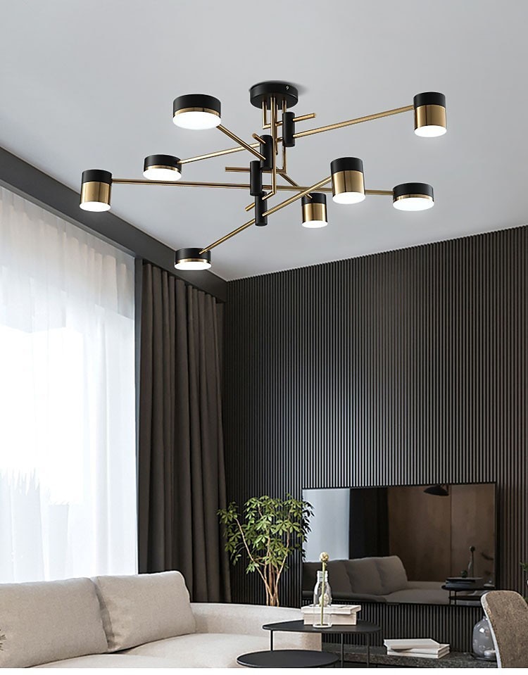 led deckenleuchte 76/76/101,6 cm geometrische formen kronleuchter metall sputnik geometrisch galvanisierte lackierte oberflächen led nordischen stil 220-240v 2025 - $251.89 –P11