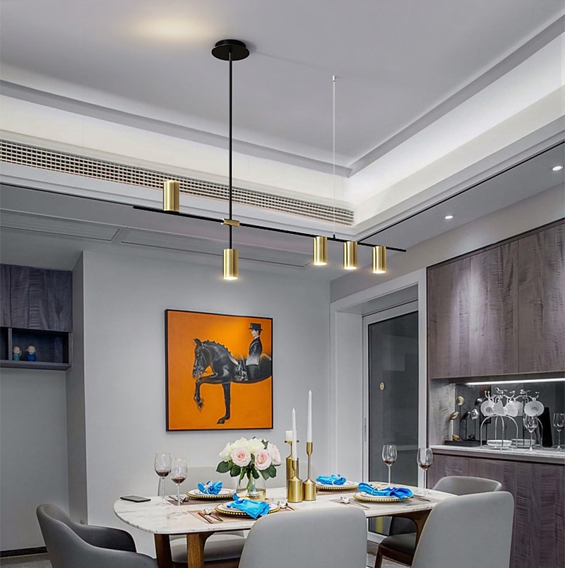 lampada a sospensione a led 123 cm lampada a sospensione design singolo in metallo stile nordico 220-240v del 2025 a $349.99 –P4