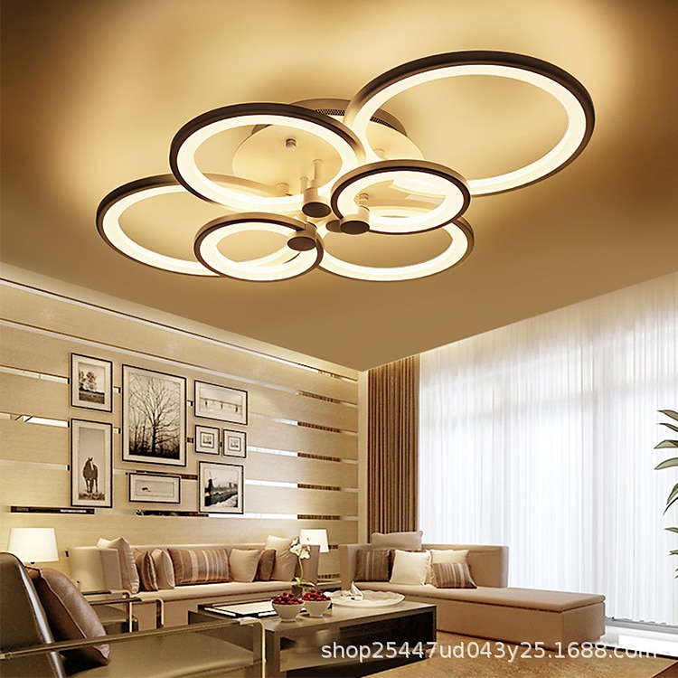 60/80/95 cm Chandelier Dimmable Ceiling Light LED Geometric Shapes Flush Mount Lights Metal Layered Modern Style Linear Painted Finishes 110-120V 220-240V 2025 - $133.99 –P6