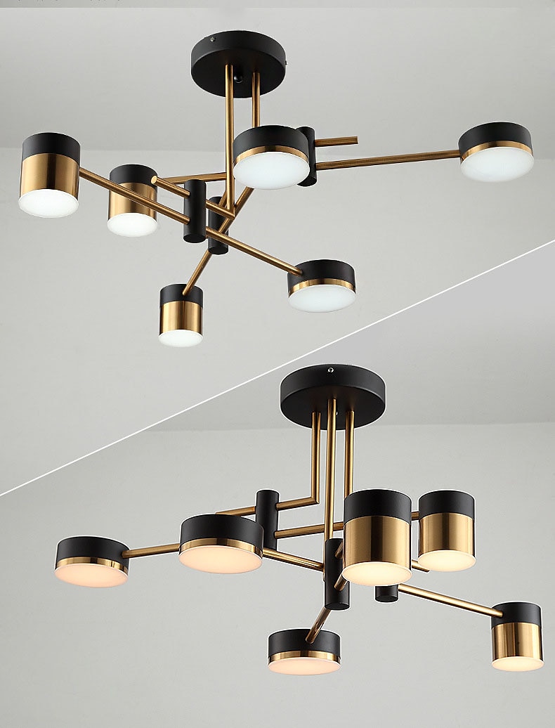 led deckenleuchte 76/76/101,6 cm geometrische formen kronleuchter metall sputnik geometrisch galvanisierte lackierte oberflächen led nordischen stil 220-240v 2025 - $251.89 –P12