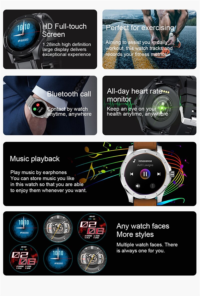 MX10 Smart Watch 1.28 inch Smartwatch Fitness Running Watch Bluetooth  Pedometer Activity Tracker Sleep Tracker Compatible with Android iOS Women  Men Long Standby Hands-Free Calls Message Reminder IP68 2022 - US $57.74