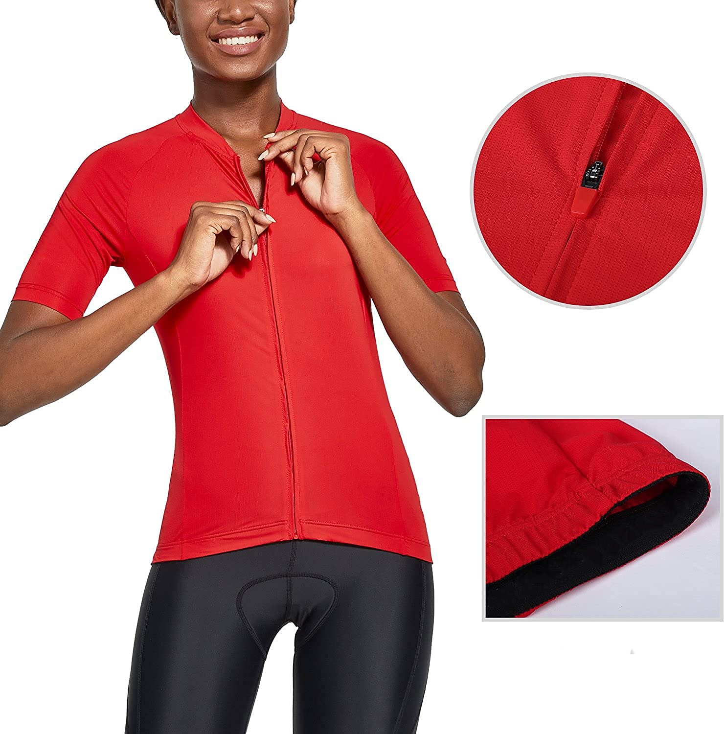 Per donna Maglia da Ciclismo Tinta unica Manica Corta Bicicletta Maglia Top con 3 tasche posteriori Mountain Bike MTB Ciclismo su strada Asciugatura Rapida Strisce Riflettenti Tasca Posteriore del 2026 a $30.99 –P5