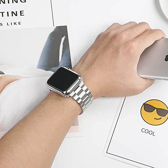 Link Bracelet Smart Watch Band with Case Compatible with Apple iWatch 45mm 44mm 42mm 41mm 40mm 38mm Sreies SE 8 7 6 5 4 3 2 1 for Smartwatch Strap Stainless Steel Buckle Shockproof 2025 - $19.99 –P4