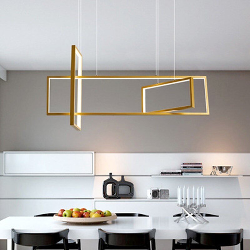 luz colgante led 80 cm formas geométricas candelabro de un solo diseño aluminio estilo formal estilo moderno elegantes acabados pintados led moderno 220-240v 2025 - $411.59 –P2