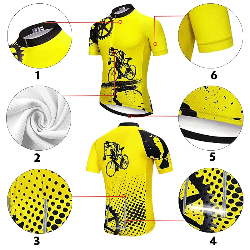 Per uomo Maglia con pantaloncini da ciclismo Manica corta Ciclismo da montagna Cicismo su strada Nero Bianco Verde Pop art Attrezzatura Bicicletta Completo tuta Pad 3D Traspirante Asciugatura rapida del 2025 a $43.99 –P10
