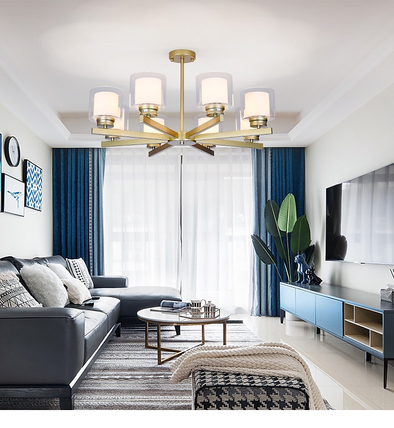 led κρεμαστό φωτιστικό 55 60 80 90 cm γεωμετρικά σχήματα πολυέλαιος μέταλλο μεταλλικά βαμμένα τελειώματα σκανδιναβικού στυλ 220-240v 2025 - $304.29 –P2