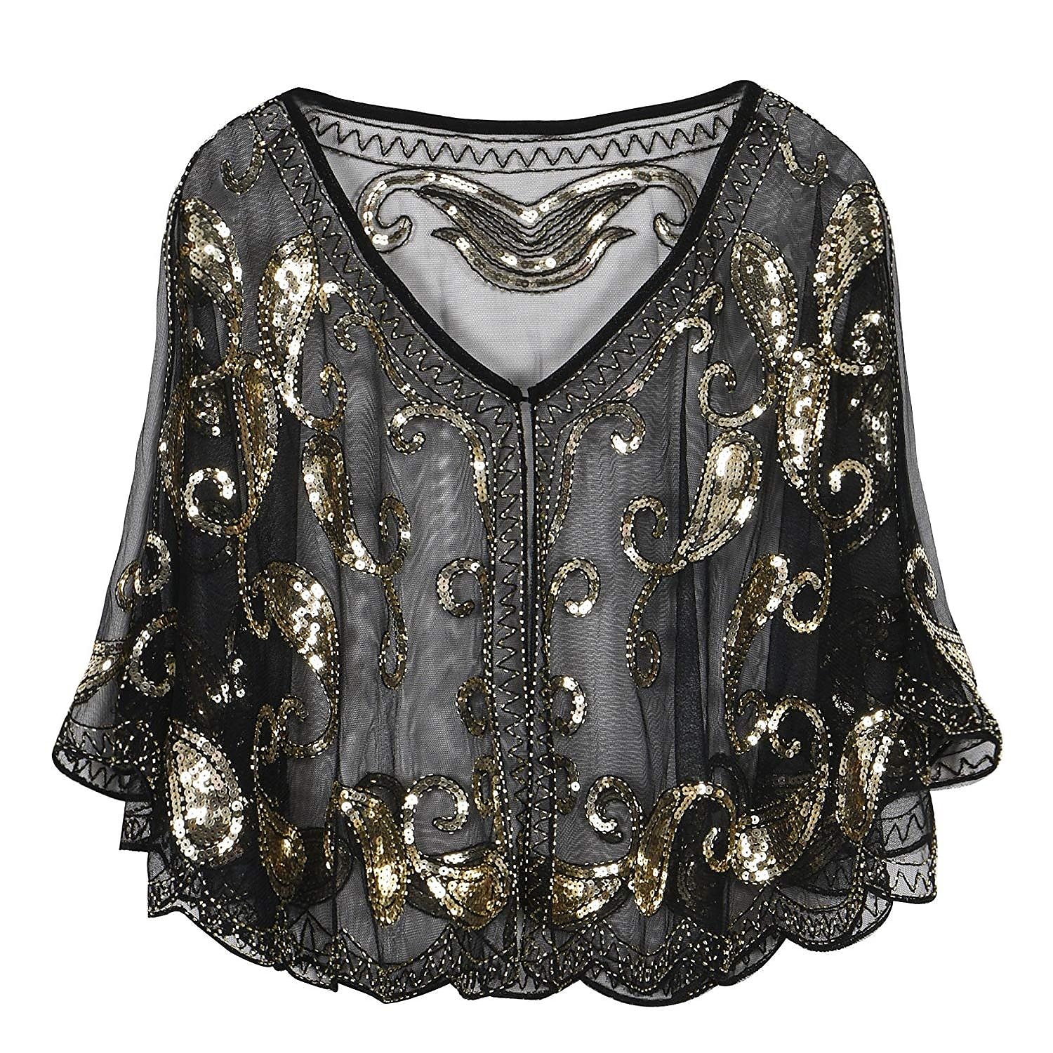 sjaal&amp; wikkel dames wikkel bolero 1920 elegante sprankeling&amp; glanzen tule bruiloftssweaters met halve mouw en split-joint voor bruiloft alle seizoenen 2025 - $35.99 –P1