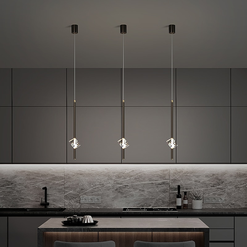 20 cm led-riippuvalaisin yksimuotoinen kristallityylinen kupari messinki led pohjoismainen tyyli 220-240v 2025 - $349.99 –P4