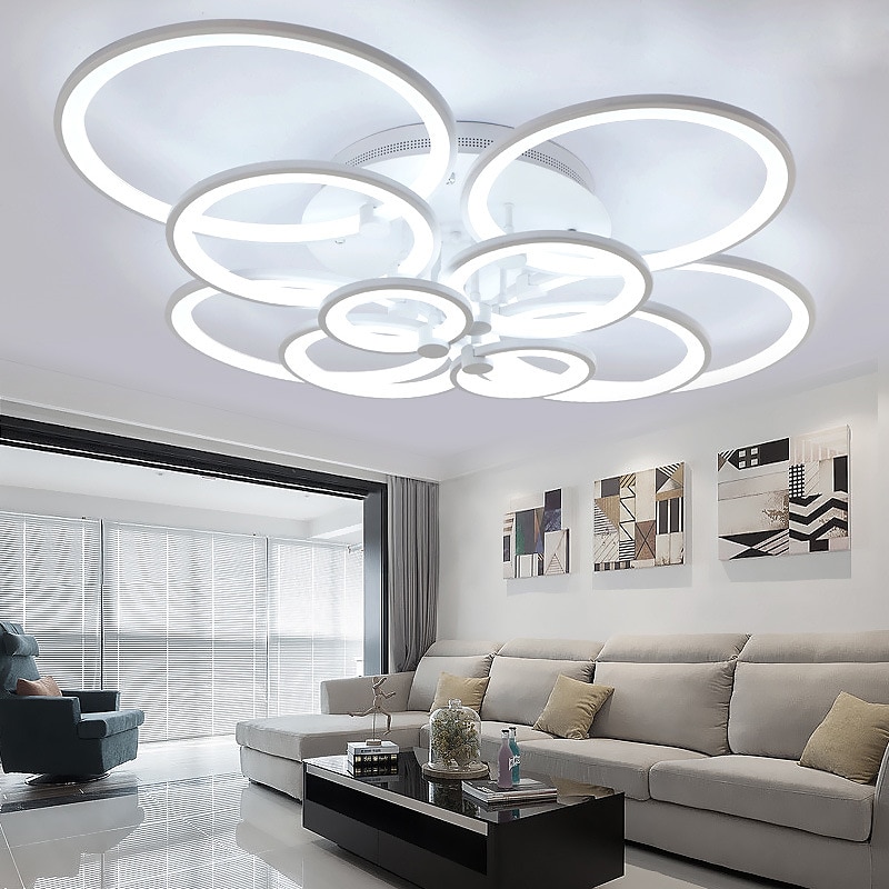 60/80/95 cm Chandelier Dimmable Ceiling Light LED Geometric Shapes Flush Mount Lights Metal Layered Modern Style Linear Painted Finishes 110-120V 220-240V 2025 - $133.99 –P15
