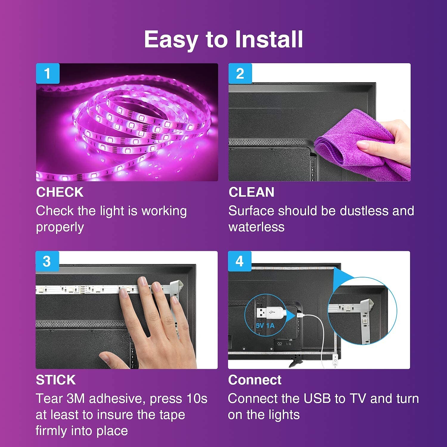 USB LED Strip Light with Remote Control RGB Flexible Strip Light Multicolor for Desk Decor Screen TV Background Lighting 2025 - $12.99 –P15