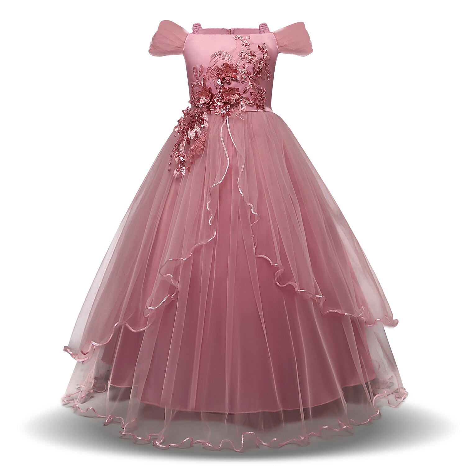 open lace back dress Princess Tutu Dress | Girl Dress Dark Blush main image 1