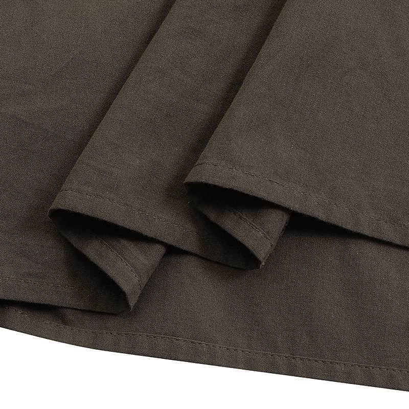 Women's Swing Work Skirts Long Skirt Vintage Summer Maxi Skirts Solid Colored Pleated Ruffle Vacation Causal Black Wine Purple Brown Autumn / Fall Cotton Cotton And Linen 2025 - $32.99 –P7