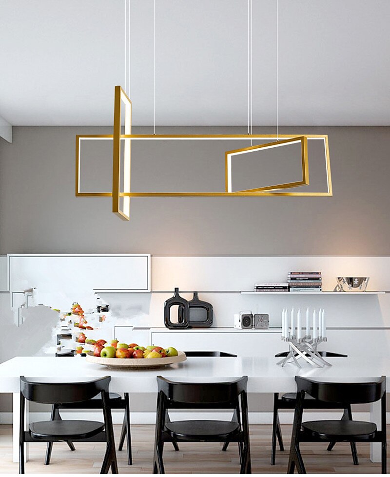 luz colgante led 80 cm formas geométricas candelabro de un solo diseño aluminio estilo formal estilo moderno elegantes acabados pintados led moderno 220-240v 2025 - $411.59 –P10