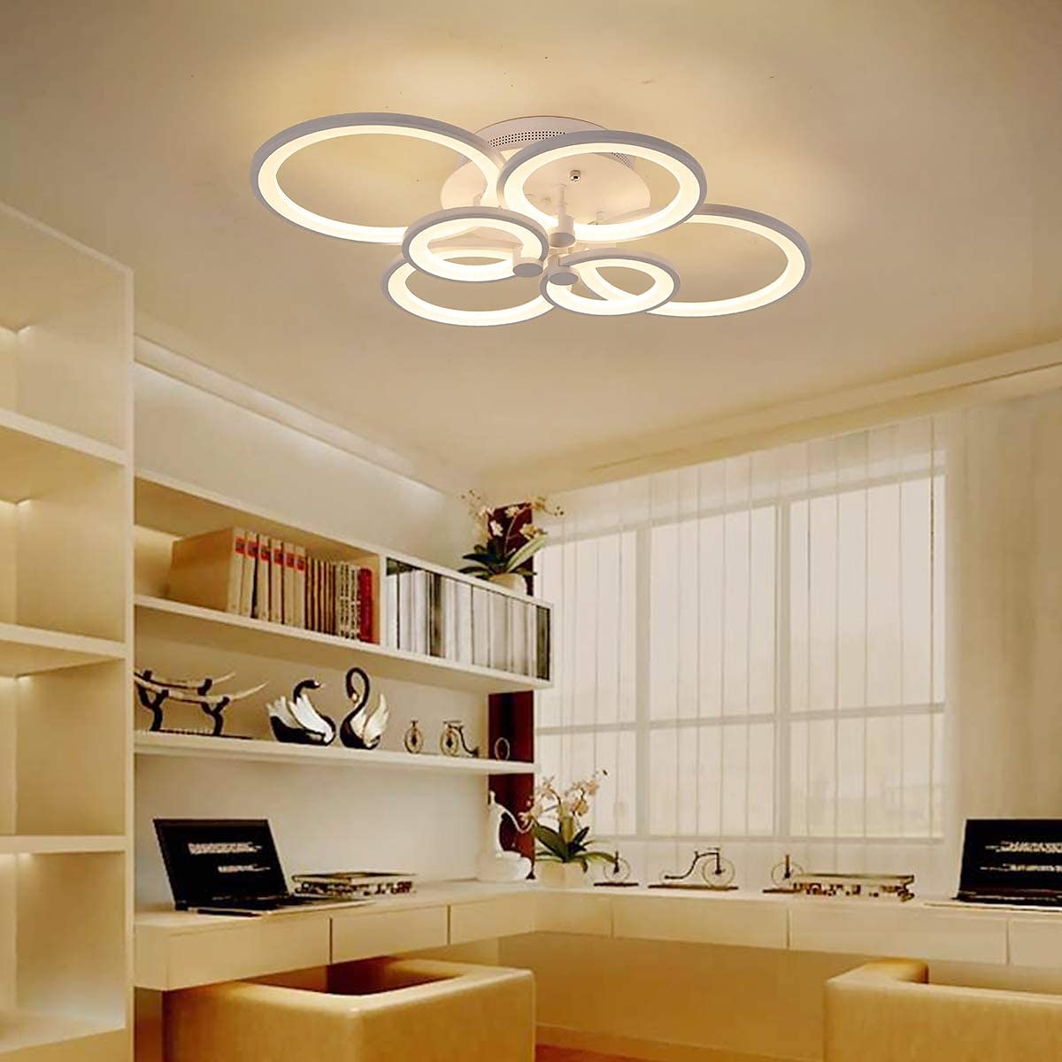 60/80/95 cm Chandelier Dimmable Ceiling Light LED Geometric Shapes Flush Mount Lights Metal Layered Modern Style Linear Painted Finishes 110-120V 220-240V 2025 - $133.99 –P4
