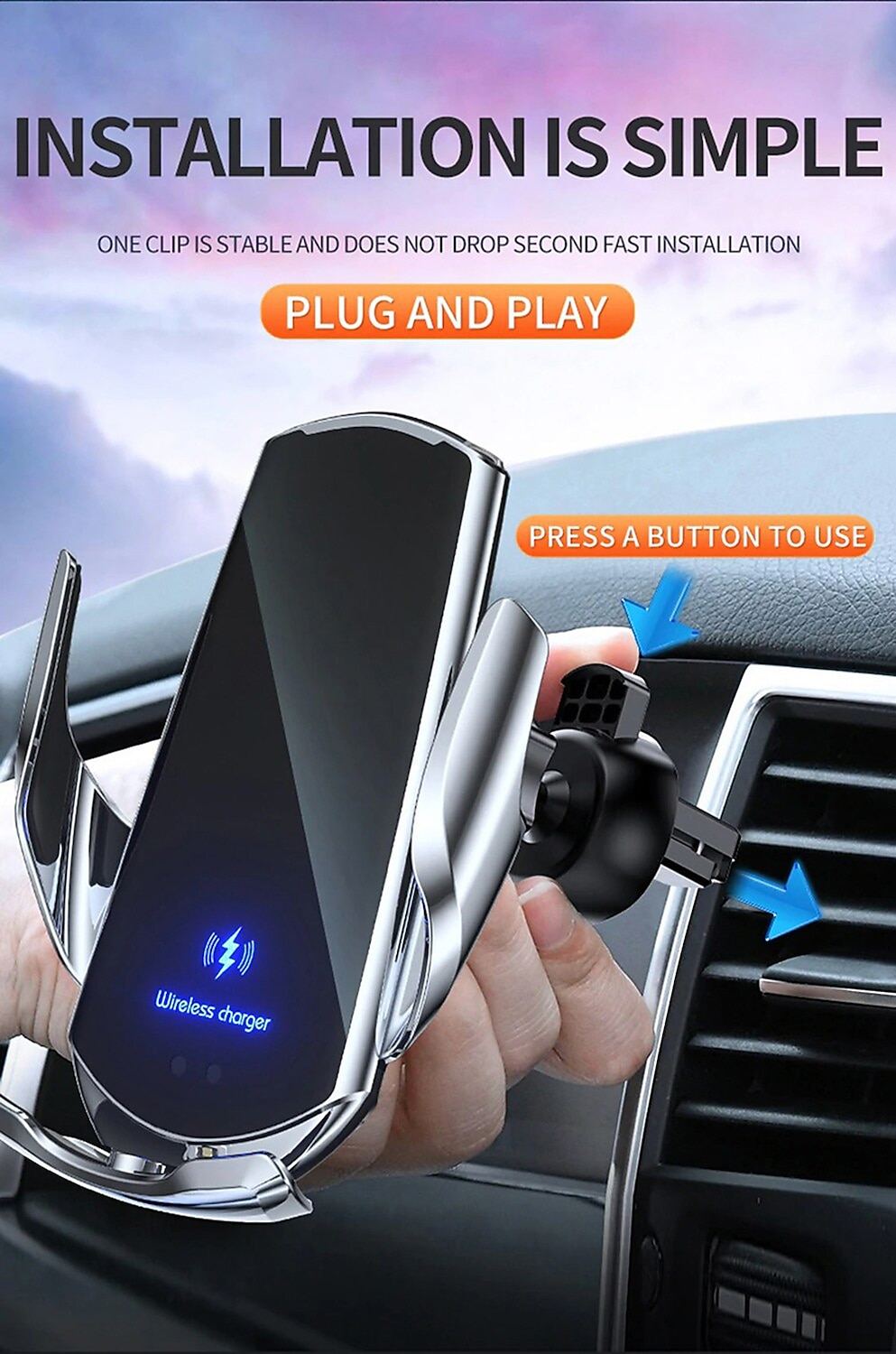 Q3 Car Wireless Charging Phone Holder - Intelligent Induction, Automatic Sensor Opening & Closing, Magnetic Charging 2025 - $28.99 –P11