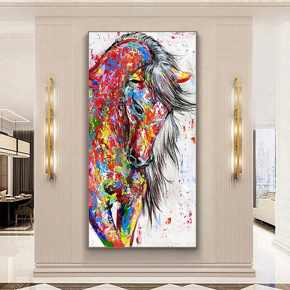 pintura al óleo hecha a mano pintada a mano arte de la pared mintura moderno abstracto caballo animal decoración del hogar decoración lienzo enrollado sin marco sin estirar 2026 - $112.99 –P4