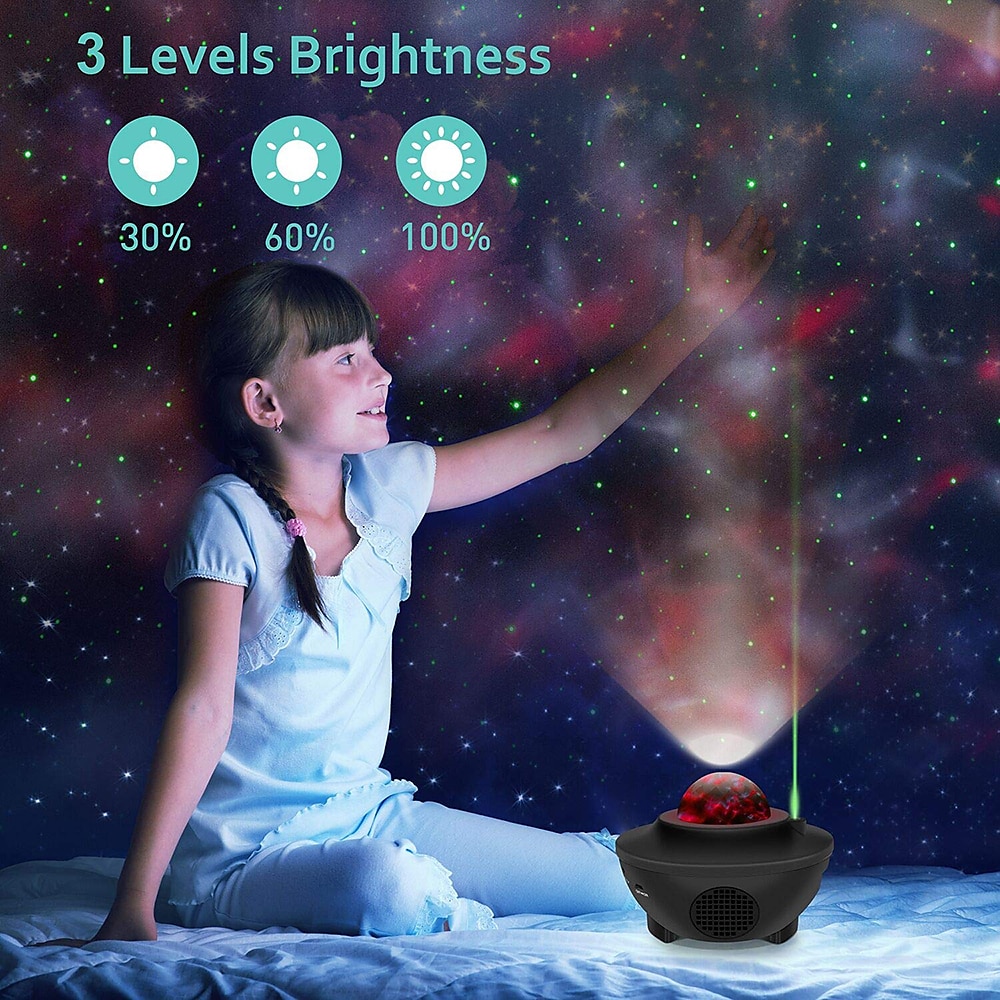 LED Galaxy Projector Night Light Ocean Wave Star Projection with