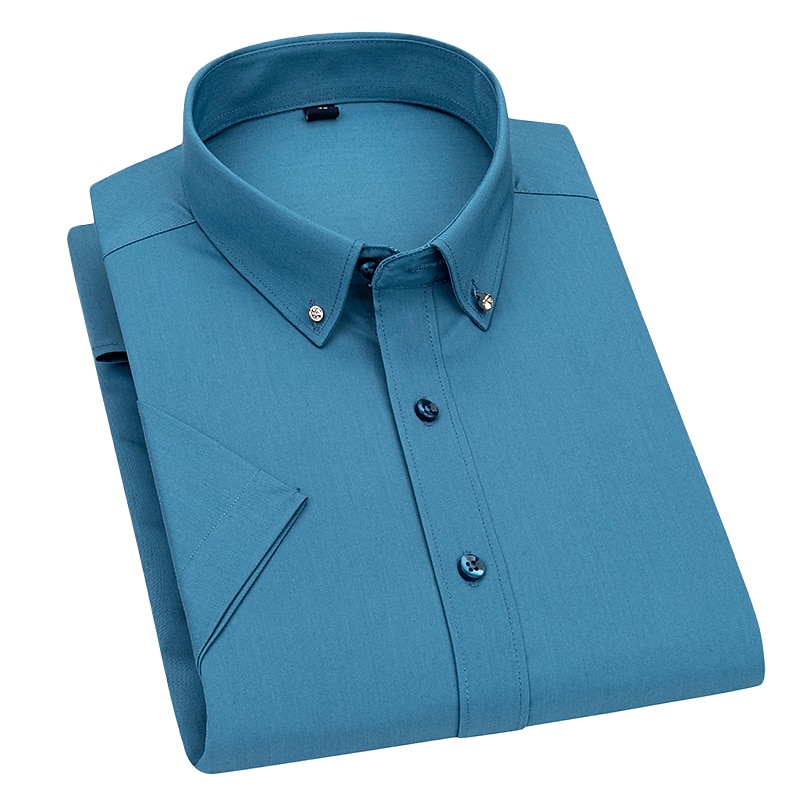 Per uomo Camicie Camicia abbottonata Resistente alle rughe Camicia con colletto Stampe astratte Matrimonio Ufficio Nero Bianco Rosa Blu marino Manica corta Squadrata Per tutte le stagioni del 2025 a $31.99 –P6