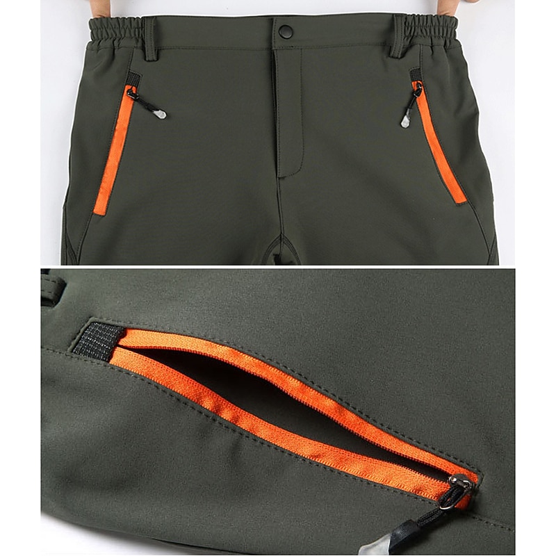 Herr Vandringsbyxor Fleecefodrade byxor Softshell-byxor Vinter Utomhus Håller värmen Vindtät Vattenavvisande Multi Pocket Underdelar Elastisk midja Ficka med blixtlås Herrgrå Armégrön Jakt Skidåkning 2025 - $29.99 –P16