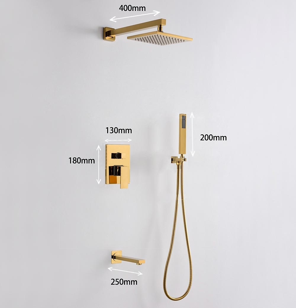 rubinetto per doccia, set di rubinetti per doccia dorati da 8 pollici completi di soffione in acciaio inossidabile, doccetta in ottone massiccio e sistema di soffione a pioggia per installazione a del 2025 a $404.99 –P1