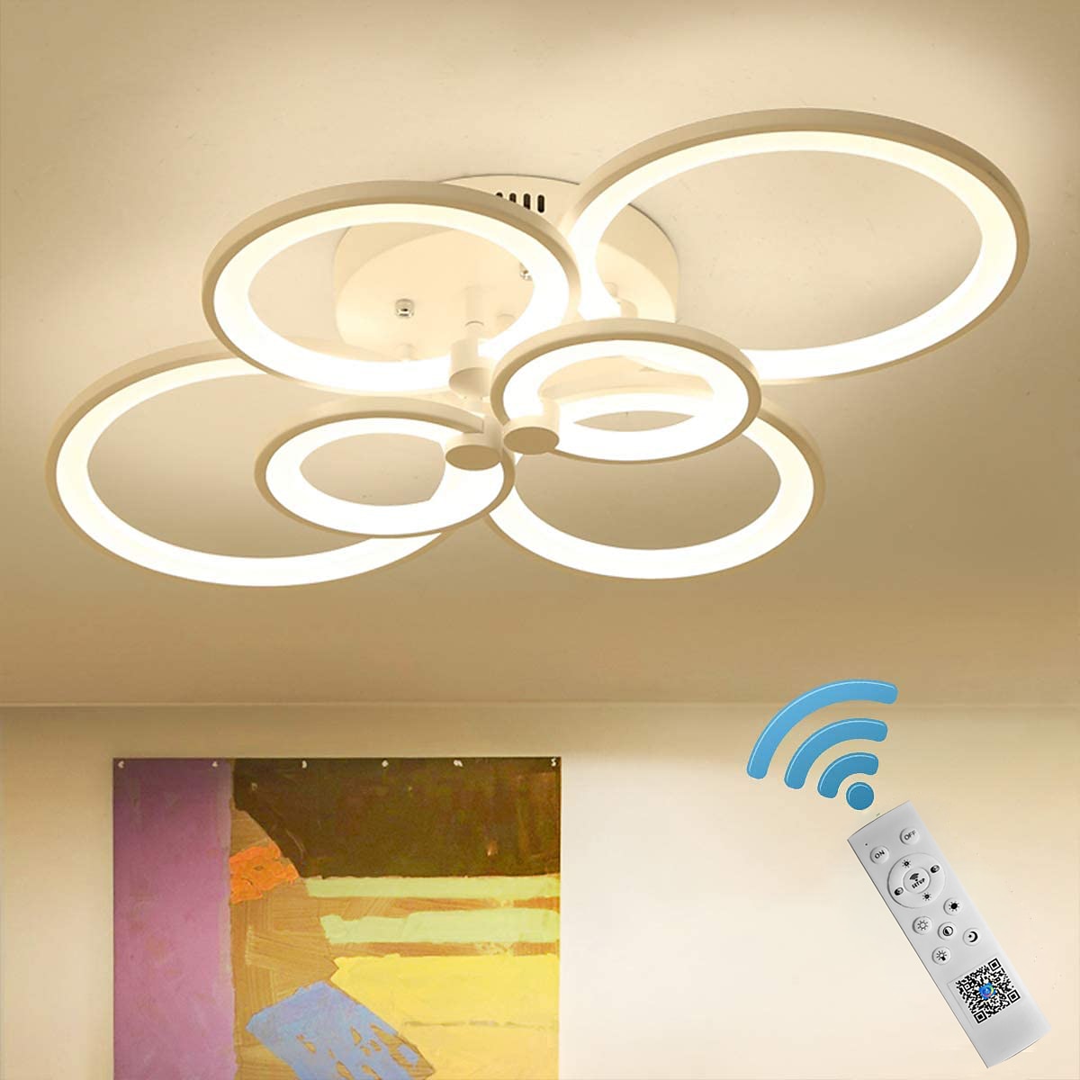 60/80/95 cm Chandelier Dimmable Ceiling Light LED Geometric Shapes Flush Mount Lights Metal Layered Modern Style Linear Painted Finishes 110-120V 220-240V 2025 - $133.99 –P11