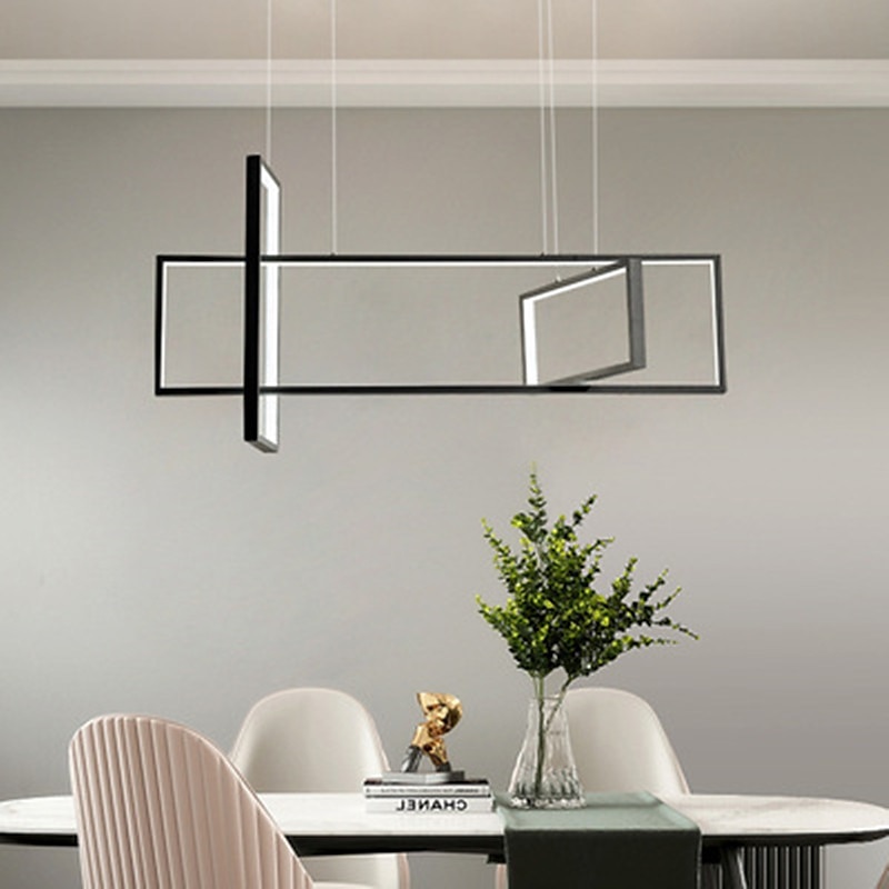 luz colgante led 80 cm formas geométricas candelabro de un solo diseño aluminio estilo formal estilo moderno elegantes acabados pintados led moderno 220-240v 2025 - $411.59 –P6