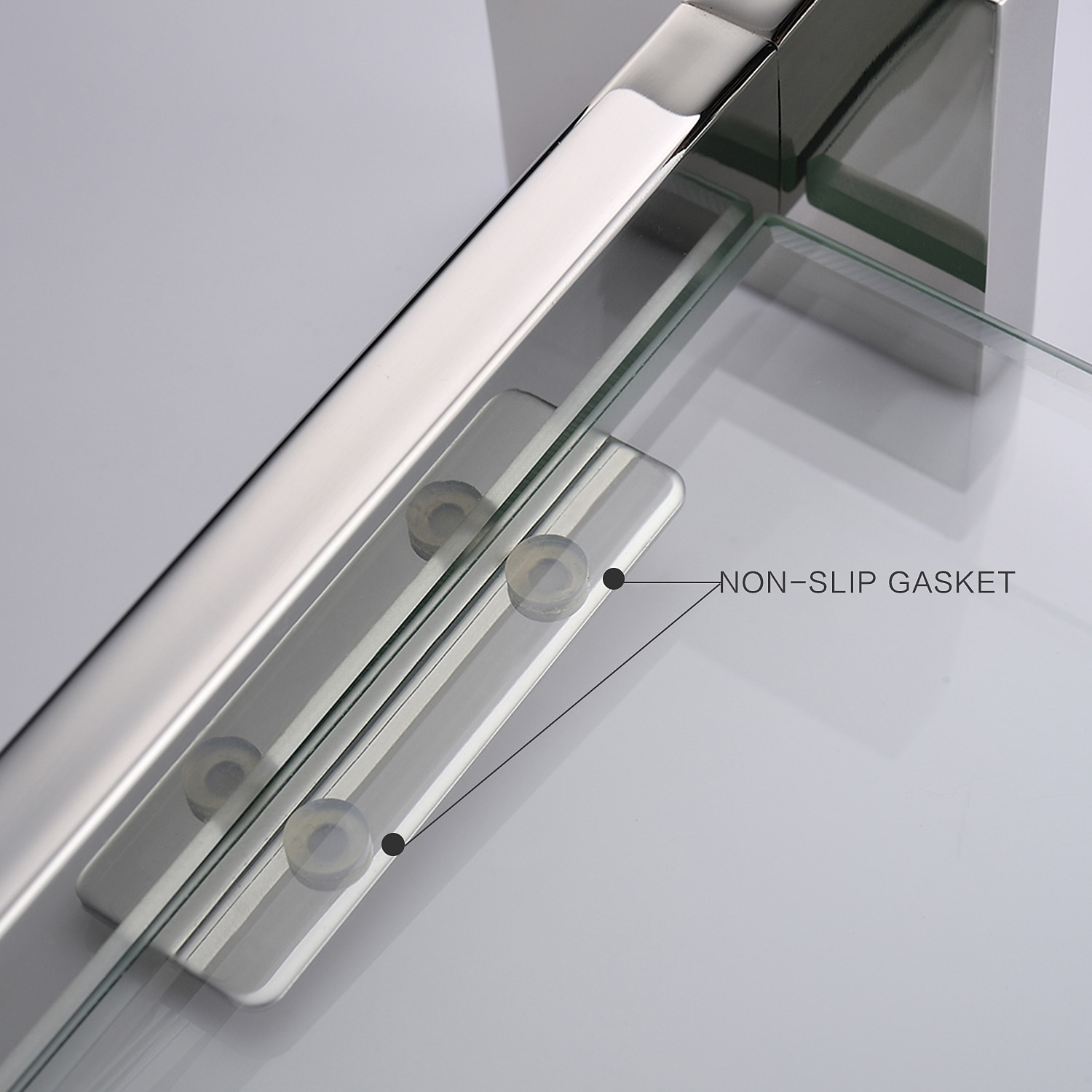 Bathroom Shelves Bathroom Tempered Glass Shelf, Sainless Steel Shower Wall Shelves No Drilling Towel Racks Rectangular 1 Tier Wall Mounted Mirror Front Shelf 2025 - $79.99 –P2