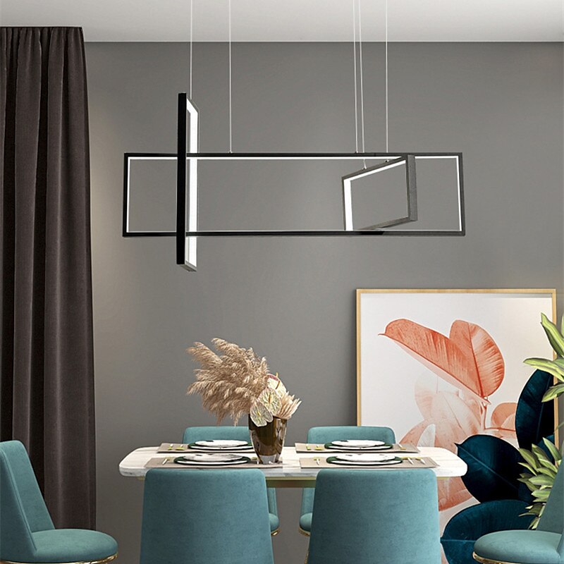 luz colgante led 80 cm formas geométricas candelabro de un solo diseño aluminio estilo formal estilo moderno elegantes acabados pintados led moderno 220-240v 2025 - $411.59 –P7