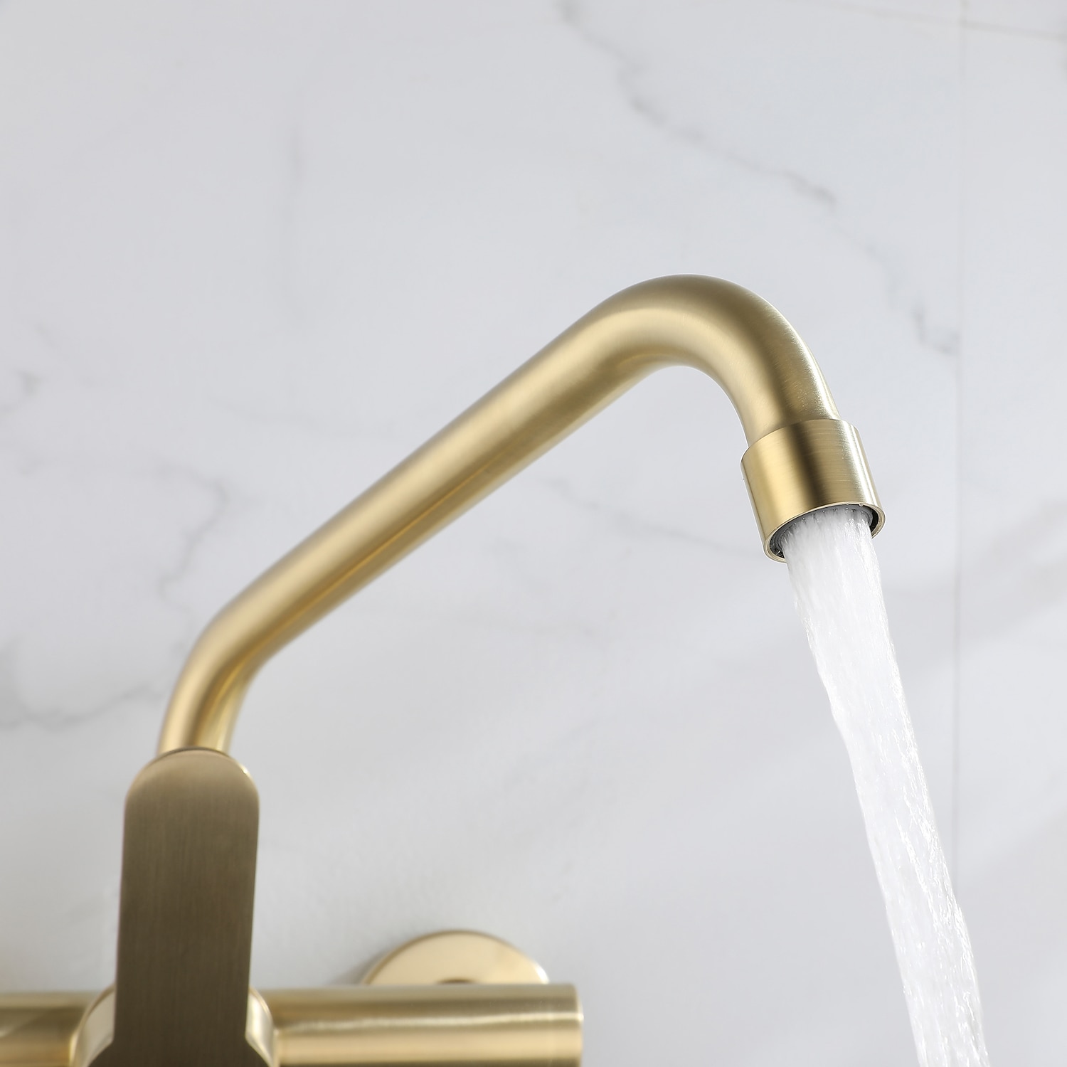 Rubinetto cucina - Rubinetto cucina monocomando due fori oro spazzolato rubinetteria cucina moderna a parete del 2025 a $161.99 –P6