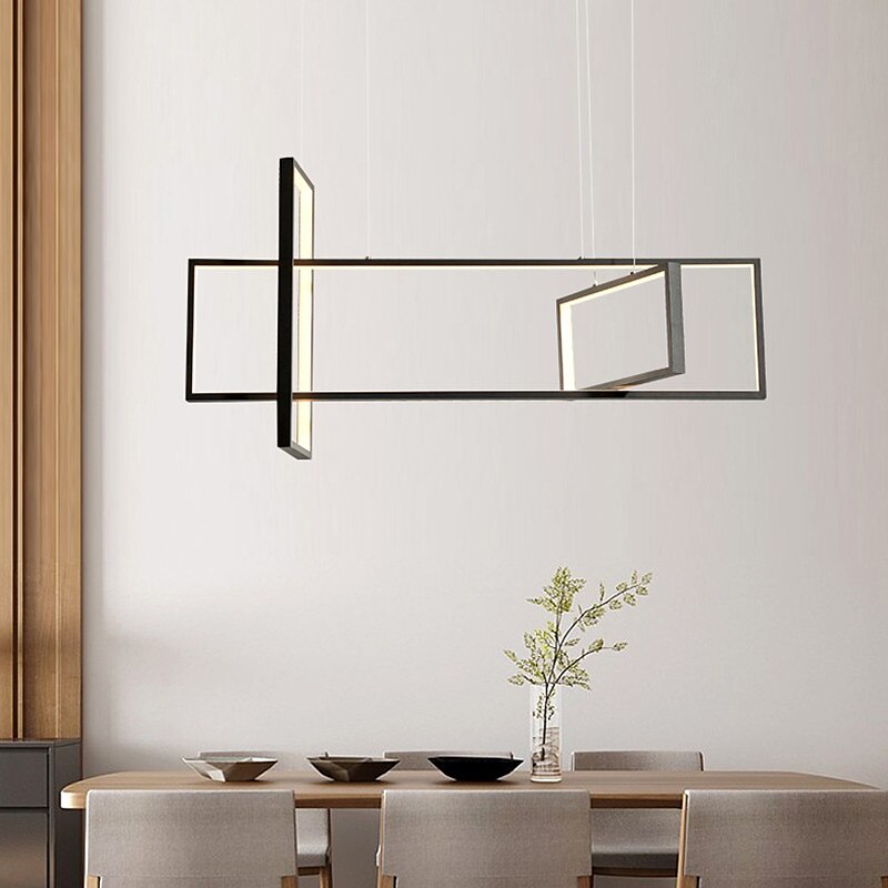 luz colgante led 80 cm formas geométricas candelabro de un solo diseño aluminio estilo formal estilo moderno elegantes acabados pintados led moderno 220-240v 2025 - $411.59 –P5