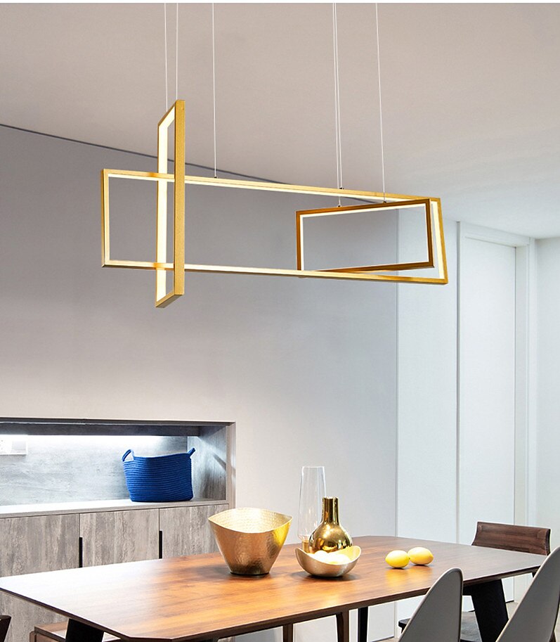 luz colgante led 80 cm formas geométricas candelabro de un solo diseño aluminio estilo formal estilo moderno elegantes acabados pintados led moderno 220-240v 2025 - $411.59 –P9