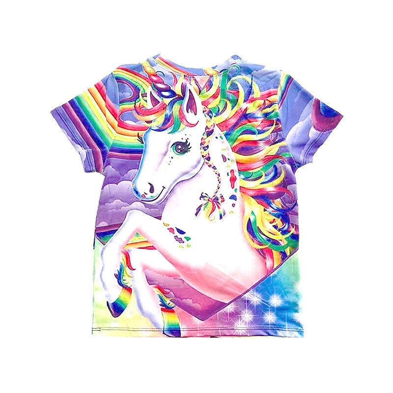 Fille 3D Graphic Animal à imprimé arc-en-ciel T-shirt Tee-shirts Manche Courte 3D effet Eté Actif Le style mignon Enfants 2-13 ans Ecole de 2025 ? $11.99 -P4