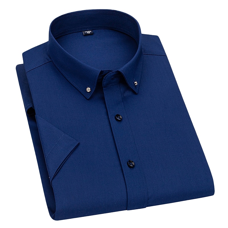 Per uomo Camicie Camicia abbottonata Resistente alle rughe Camicia con colletto Stampe astratte Matrimonio Ufficio Nero Bianco Rosa Blu marino Manica corta Squadrata Per tutte le stagioni del 2025 a $31.99 –P2