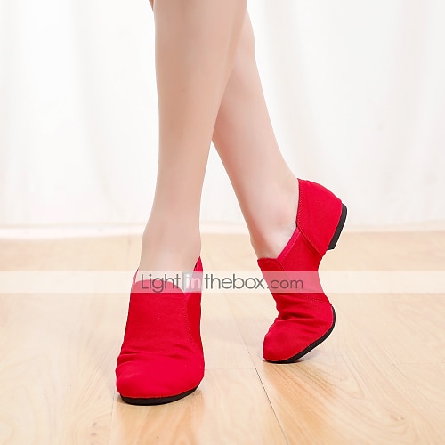 Women's Red Canvas Jazz Dance Shoes – Soft Sole Slip-On Ballet Flats for Latin, Modern, and Stage Performances 2025 - $29.99 –P1