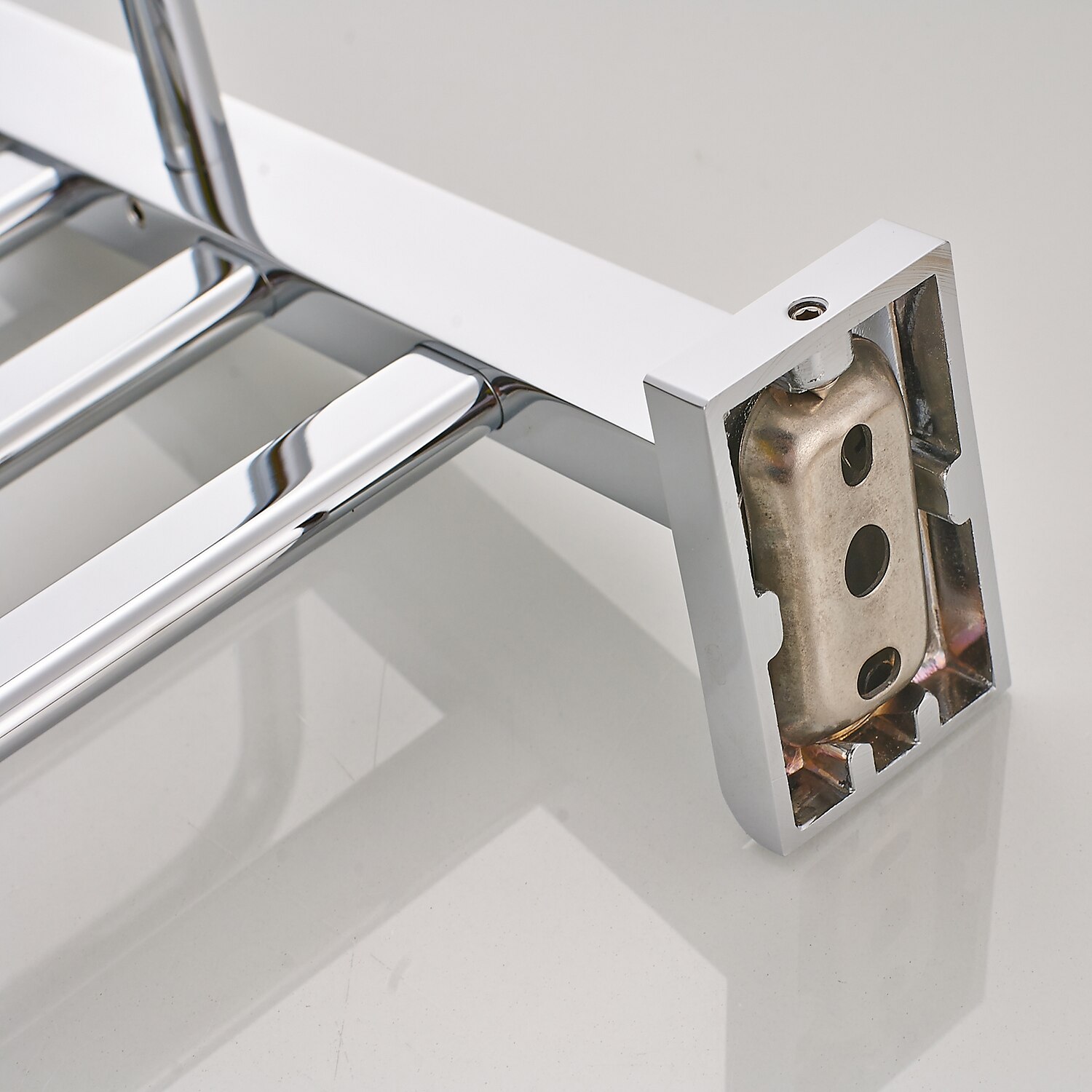 portasciugamani multifunzione portasciugamani pieghevole moderno mensola da bagno in ottone massiccio con ganci a parete argentato del 2025 a $151.99 –P10