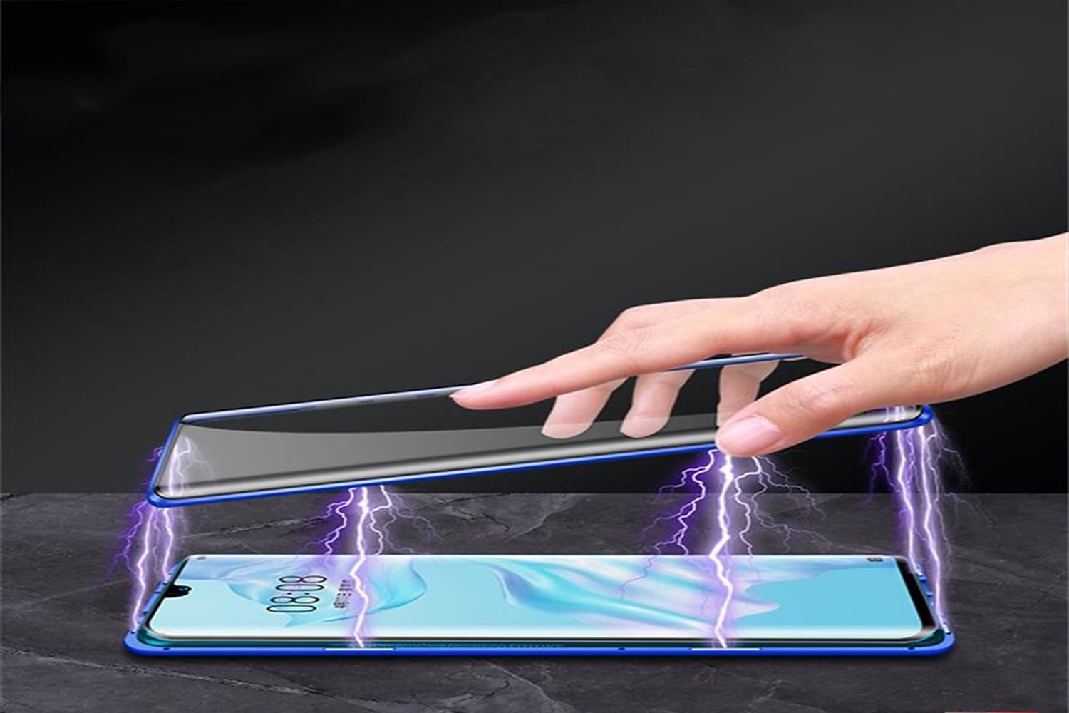 τηλέφωνο tok Για Huawei P40 Pro P30 Pro P20 Pro Huawei Mate 20 pro Θήκη μαγνητικής προσρόφησης Διπλής όψης Καμπύλη οθόνη Αντίσταση πτώσης τεσσάρων γωνιών Διάφανη Μονόχρωμο Ψημένο γυαλί Μεταλλικό 2025 - $18.99 –P1