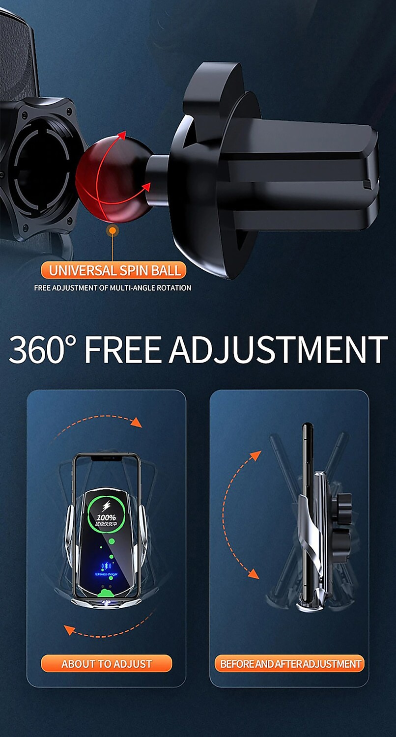 Q3 Car Wireless Charging Phone Holder - Intelligent Induction, Automatic Sensor Opening & Closing, Magnetic Charging 2025 - $28.99 –P10