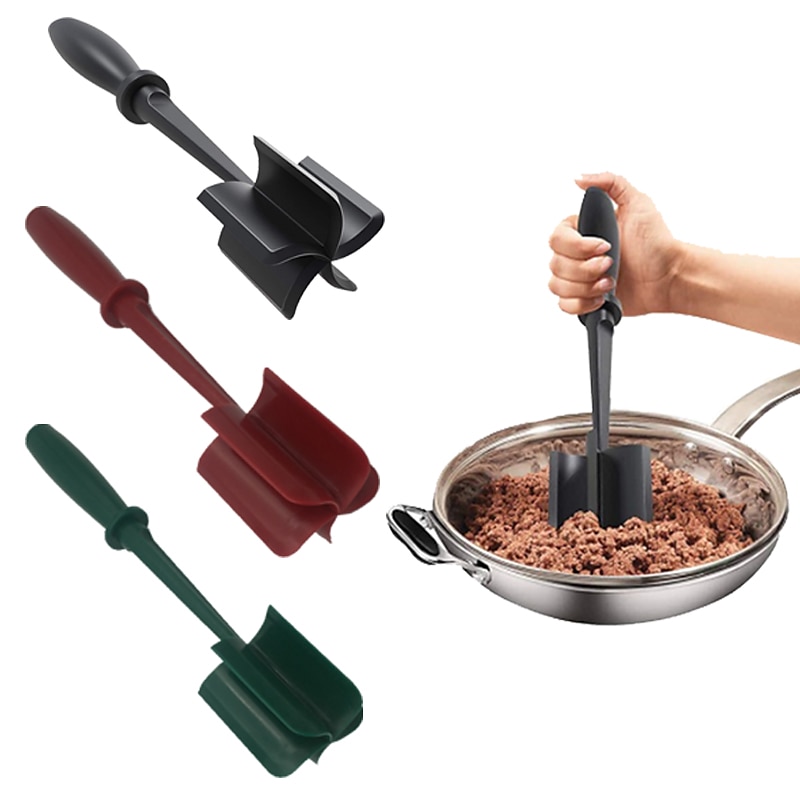 Meat Chopper, Multifunctional Heat Resistant Meat Chopper Tool, Non Stick Blends and Mashes Nylon Ground Meat Chopper Utensil, Hamburger Chopper 