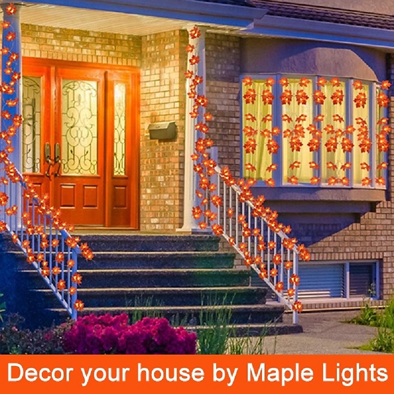 LED String Light Maple Leaf Fall LED Fairy String Lights 3M-20LEDs 1.5M-10LEDs Battery or USB Operation Garland Light Christmas Party Home Garden Holiday Patio Decoration 2025 - $7.99 –P7