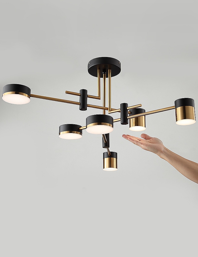 led deckenleuchte 76/76/101,6 cm geometrische formen kronleuchter metall sputnik geometrisch galvanisierte lackierte oberflächen led nordischen stil 220-240v 2025 - $251.89 –P13