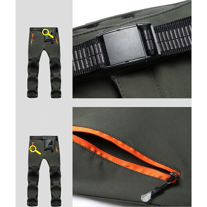 Herr Vandringsbyxor Fleecefodrade byxor Softshell-byxor Vinter Utomhus Håller värmen Vindtät Vattenavvisande Multi Pocket Underdelar Elastisk midja Ficka med blixtlås Herrgrå Armégrön Jakt Skidåkning 2025 - $29.99 –P8