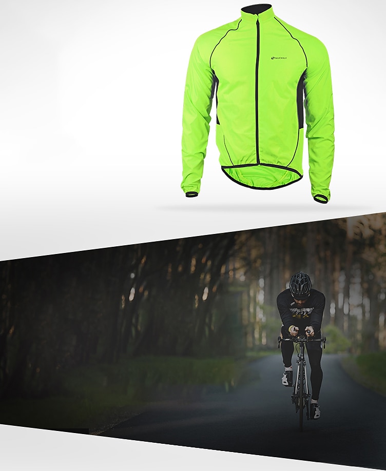 Nuckily Men's Cycling Jacket Rain Jacket Packable Waterproof 