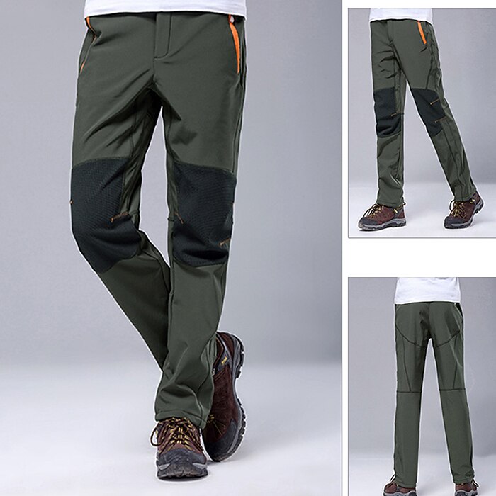 Herr Vandringsbyxor Fleecefodrade byxor Softshell-byxor Vinter Utomhus Håller värmen Vindtät Vattenavvisande Multi Pocket Underdelar Elastisk midja Ficka med blixtlås Herrgrå Armégrön Jakt Skidåkning 2025 - $29.99 –P4