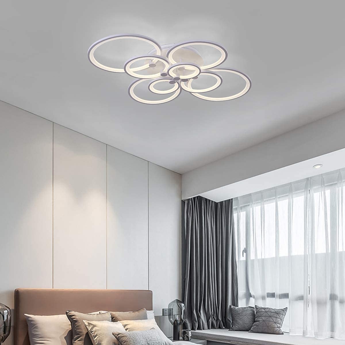 60/80/95 cm Chandelier Dimmable Ceiling Light LED Geometric Shapes Flush Mount Lights Metal Layered Modern Style Linear Painted Finishes 110-120V 220-240V 2025 - $133.99 –P18