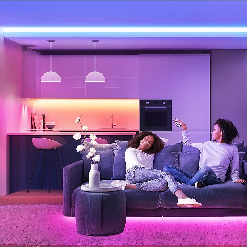 bandes LED étanches 10m (2x5m) bandes LED flexibles lumières rgb tiktok lumières 2835 600leds 8mm 44keys télécommande ir de 2025 ? $23.99 –P13