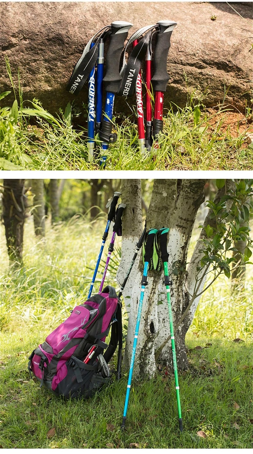reglați stâlp de trekking în 5 secțiuni aliaj de aluminiu pliabil ultra-ușor telescopic în aer liber bastoane de drumeție pliabile bastoane de trekking camping portabil baston de drumeție baston de 2025 - $31.99 –P2