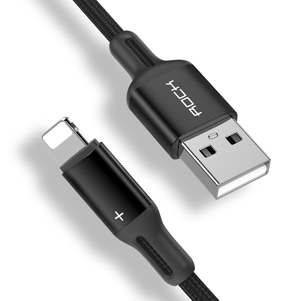iPhone Charger 3.3ft 6.6ft ROCK Lightning Cable iPhone Charging Cord 2.4A Fast Charging Nylon Braided USB Cable Compatible with iPhone 14 Pro Max 13 Pro 12 11 XS Max 8 Plus 7 2025 - $12.99 –P16