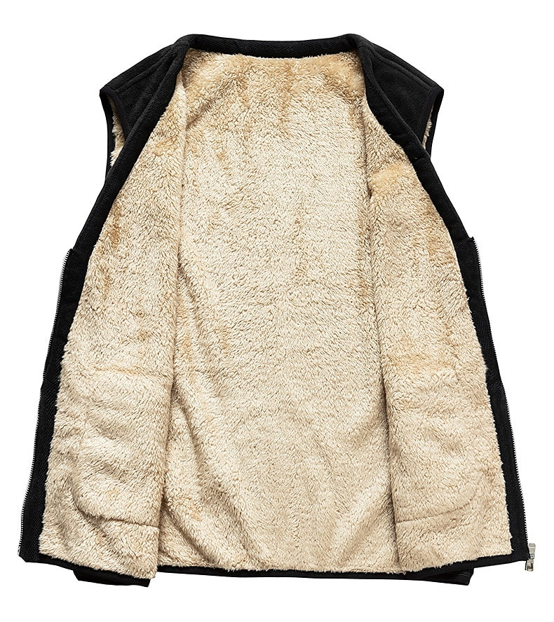 Hombre Chaleco polar Casual / Diario Invierno Otoño Licra Poliéster Mantiene abrigado Ligero Transpirable Color sólido Cremallera Negro Gris Chaleco 2026 - $27.99 –P9