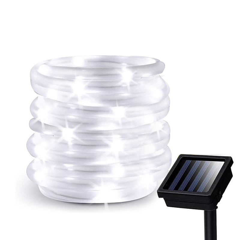 lumini de frânghie solare în aer liber alimentate cu energie solară tuburi impermeabile în aer liber cu 100 de leduri 35,7 picioare 8 moduri sârmă de cupru lumini de zână pentru gard de grădină patio curte petrecere nuntă sală de Crăciun 2025 - $23.99 –P13