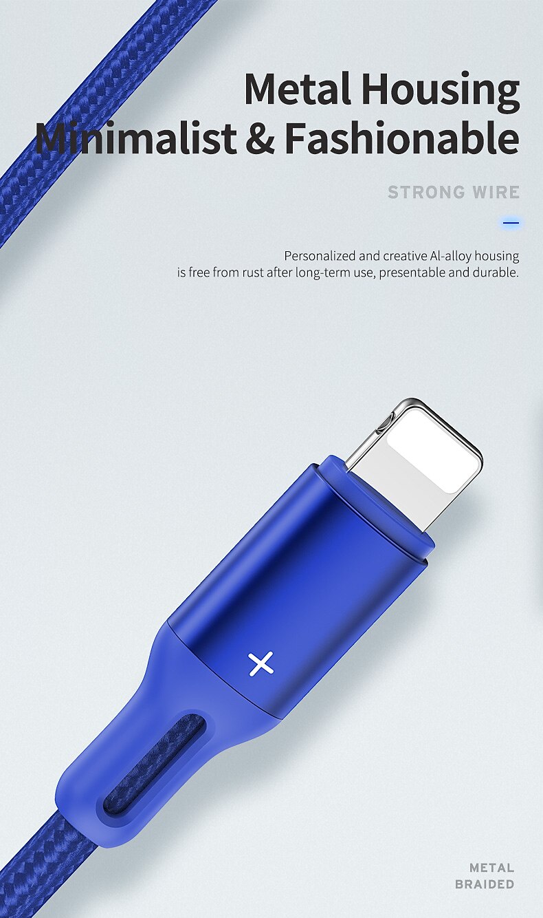 iPhone Charger 3.3ft 6.6ft ROCK Lightning Cable iPhone Charging Cord 2.4A Fast Charging Nylon Braided USB Cable Compatible with iPhone 14 Pro Max 13 Pro 12 11 XS Max 8 Plus 7 2025 - $12.99 –P5